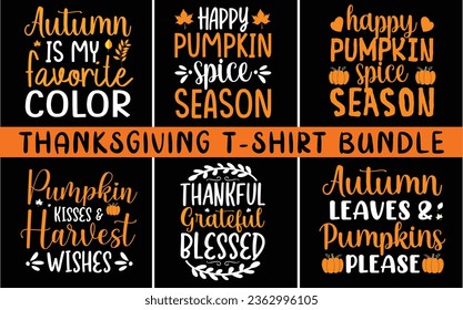 Happy Thanksgiving SVG T-shirt Bundle. Thanksgiving t shirt bundle.