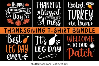 Happy Thanksgiving SVG T-shirt Bundle. Thanksgiving t shirt bundle.