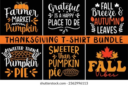 Happy Thanksgiving SVG T-shirt Bundle. Thanksgiving t shirt bundle.