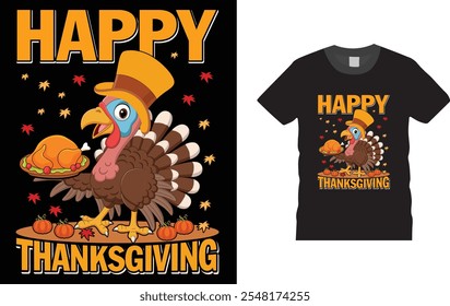 Happy Thanksgiving T-Shirt-Design,
Einzigartiges und buntes Thanksgiving Day T-Shirt Design. Vektor, druckfertige Vorlage.