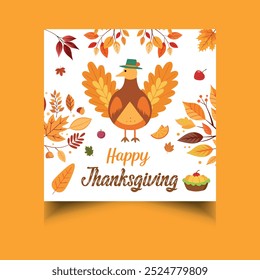 Happy thanksgiving template thank you poster