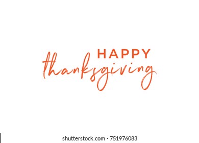Happy Thanksgiving Text, Thanksgiving Banner, Thanksgiving Background, Handwritten Thanksgiving Greeting Card, Holiday Card Template, Vector Illustration Background