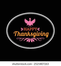 Happy Thanksgiving text, calligraphy, banner, lettering, hand drawn for greeting card design vector illustration