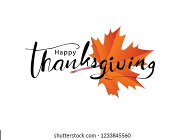 Happy Thanksgiving Text Calligraphy Vector illustration