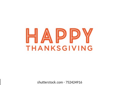 Happy Thanksgiving Text, Thanksgiving Card, Thanksgiving Background, Festive Thanksgiving Greeting Card Text Template, Vector Illustration Background