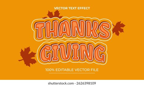 Happy thanksgiving text effect editable text effect autumn day