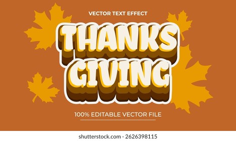 Happy thanksgiving text effect editable text effect autumn day