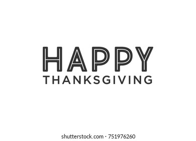 Happy Thanksgiving Text, Festive Thanksgiving Greeting Card Text Template, Vector Illustration Background
