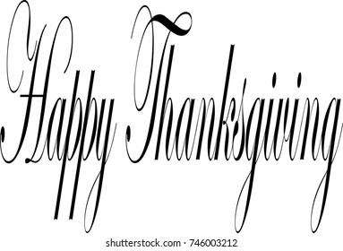 Happy Thanksgiving text sign illustration on white illustration.