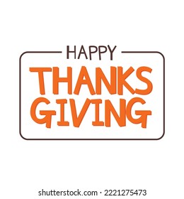 Happy Thanksgiving Text. Vector Illustration