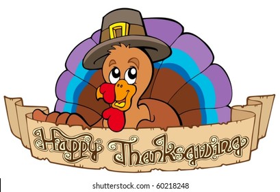 Happy Thanksgiving theme 1 - vector illustration.
