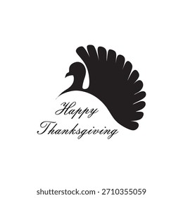 happy thanksgiving and tukey vector logo