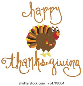 Happy Thanksgiving Turkey Stock Vector (Royalty Free) 754798384 ...