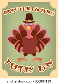 Happy Thanksgiving. Turkey Day. Vector illustration EPS10.