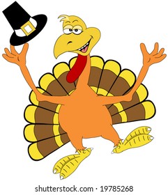 Happy Thanksgiving Turkey Vector.