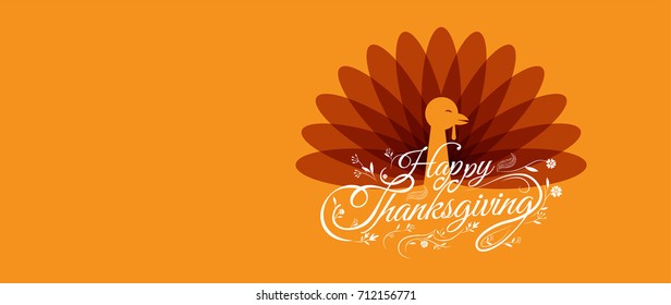 happy thanksgiving, Typographic, cartoon character, vector illustration.