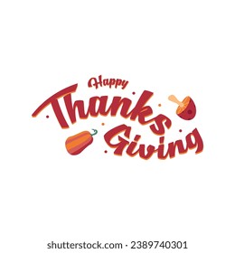 Happy thanksgiving typography design illustration