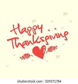 Happy Thanksgiving Typography Design vector art/ Retro greetings card with cute graphic/ Colorful turkey bird illustration for thanksgiving celebration