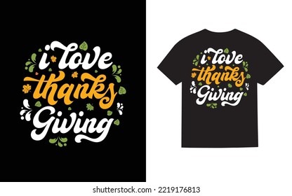 Happy thanksgiving typography and lettering tshirt design