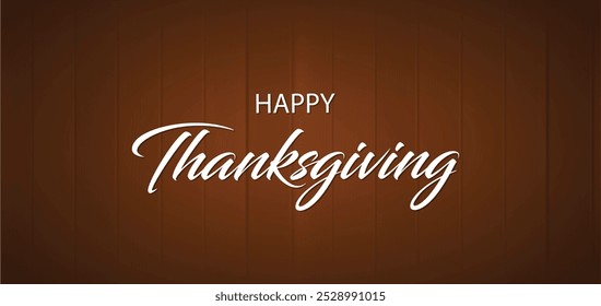 happy thanksgiving typography on dark wooden abstract background