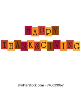 happy thanksgiving typography on overlapping colors