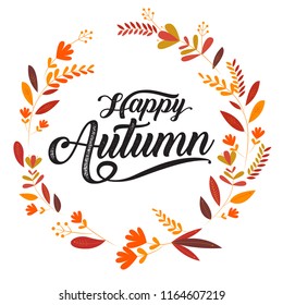 Happy Thanksgiving typography poster. Celebration text , badge. Vector calligraphy 