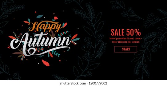 Happy Thanksgiving typography poster. Celebration text , badge. Vector calligraphy ,Banner template sale.
