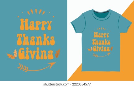 Happy Thanksgiving Typography T-shirt Design