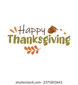 happy thanksgiving typography vector for thanksgiving