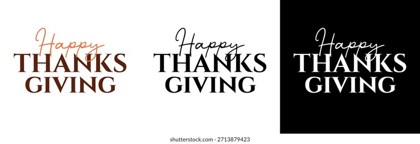 Feliz Día de Acción de Gracias Tipografía Diseño de Vector