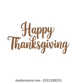 happy thanksgiving typography with white background