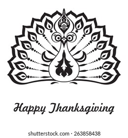 Happy thanksgiving. Vector background with turkey.