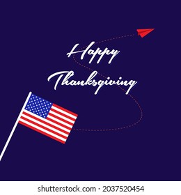 Happy Thanksgiving vector design with american flag and eps 10 file format free