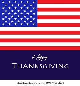 Happy Thanksgiving vector design with american flag and eps 10 file format free
