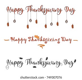 Happy Thanksgiving. Vector illustration. Greeting card Letering vector illustration Decoration