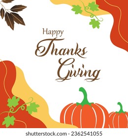 happy thanksgiving vector illustration.it is suitable for card, banner, or poster