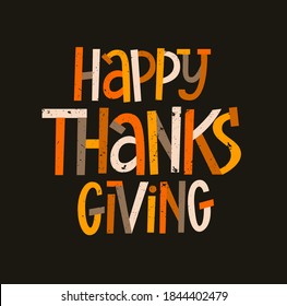 Happy Thanksgiving Vector Modern Typography Poster