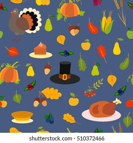 Happy Thanksgiving vector seamless pattern