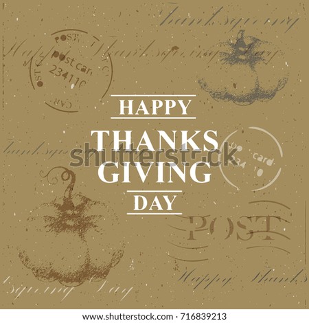 happy thanksgiving vintage postcardcongratulatory letter design