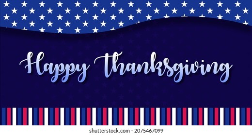 Happy Thanksgivingbanner with US fag Patterns