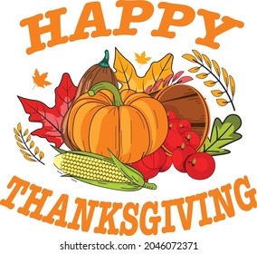 Happy Thanksigiving Tshirt Design template