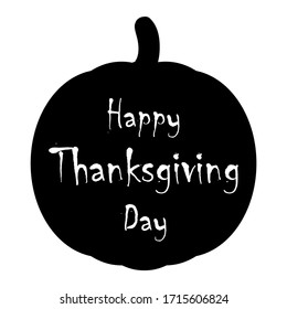 Happy Thanskgiving Day, Halloween Icon Vector. Pumpkin Flat Silhouette On A White Background