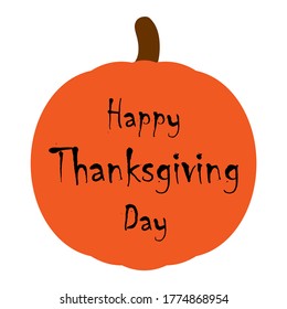 Happy Thanskgiving Day, Halloween Icon Vector. Pumpkin Flat Silhouette On A White Background