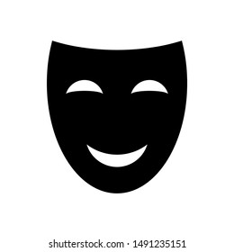 Happy theater mask vector icon