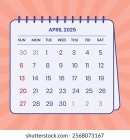 happy themed calendar vector illustration