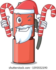 Happy thermos bottle Scroll Cartoon character in Santa with candy