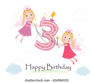 Happy Third Birthday Girl Images, Stock Photos & Vectors | Shutterstock