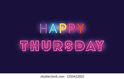 happy thursday fonts neon lights