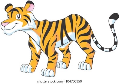 Happy Tiger Cartoon