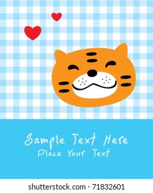 happy tiger greeting card
